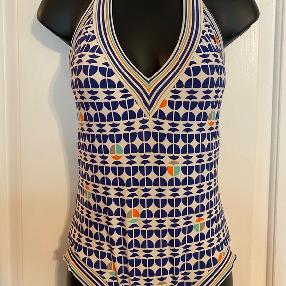 “TRINA TURK” Geometric Halter Tie Swimsuit - Picture 4 of 10